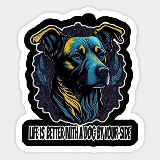 better with a dog Sticker